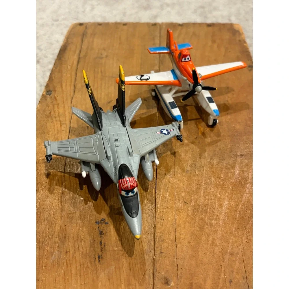 Disney Planes Diecast Dusty Crophopper Sea Plane & Bravo Fighter Jet Mattel Toy